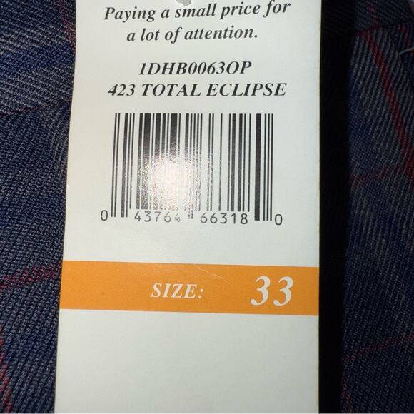 Original Penguin NWT Men's Margate Slim Fit Pants Navy Red & Gray Plaid Size 33 - Picture 4 of 9